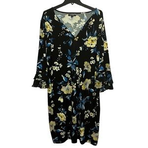 Roz & Ali Women's Black Floral Print Dress